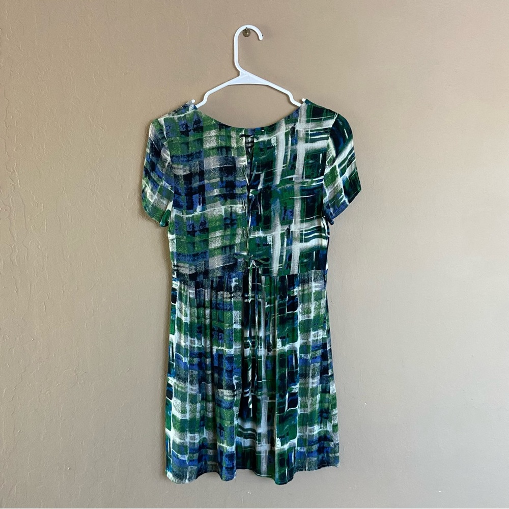 F21 Green & Blue Abstract Dress - Picture 3 of 5